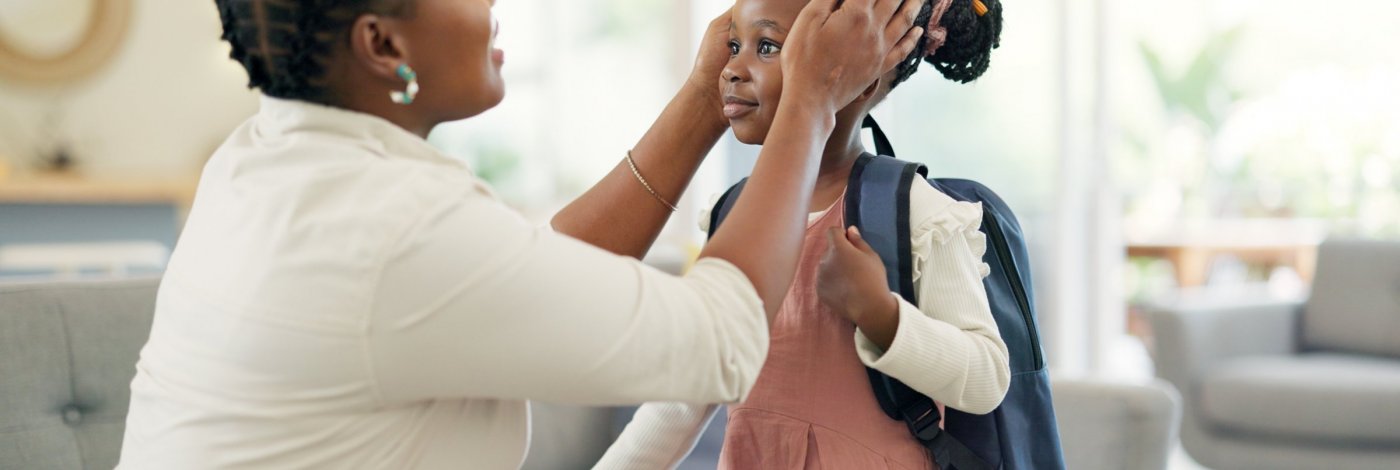 Mom and Daughter in a Healthy Home, Back to School 